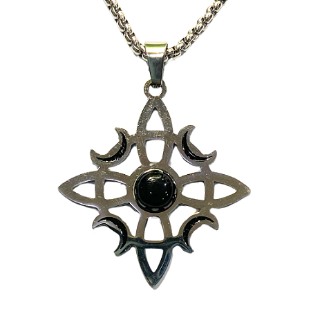 Colar Nó da Bruxa com Obsidiana