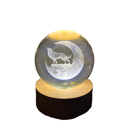 Luminária em Vidro - Raposa Lunar