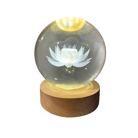 Luminária em Vidro - Flor de Lotus