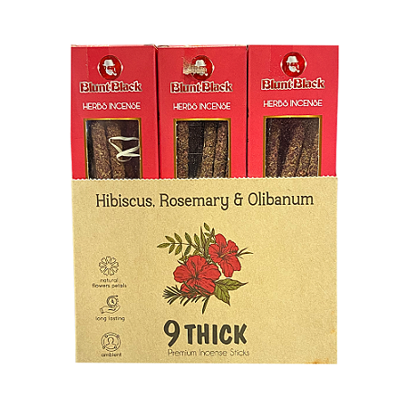 Incenso Natural Blunt Black - Hibisco, Alecrim e Olíbano