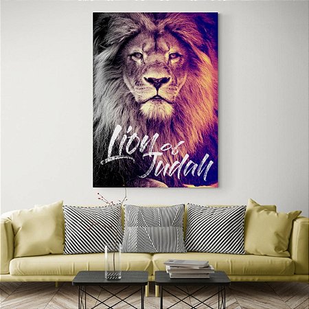 Quadro Decorativo Lion Of Judah Leão de Judá P/ Sala Quarto