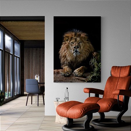Quadro Decorativo Leão de Judá Deitado Luxo