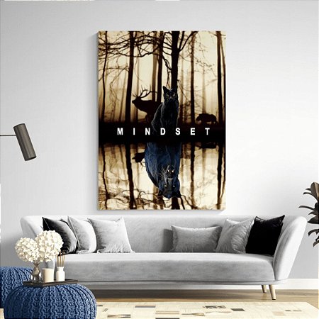 Quadro Decorativo Mindset Gato e Pantera Luxo