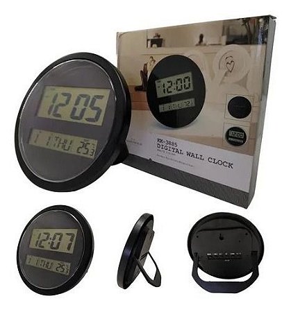 RELOGIO DE PAREDE DIGITAL COM TEMPERATURA KK3885