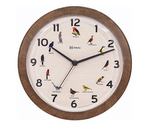 Relogio De Parede Canto Dos Passaros Herweg 6658