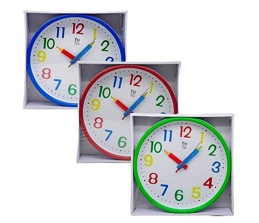 RELOGIO DE PAREDE EDUCATIVO REDONDO 25CM GB8004