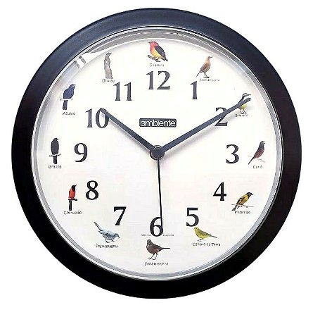 Relógio De Parede Decoração Canto Dos Pássaros Brasileiros