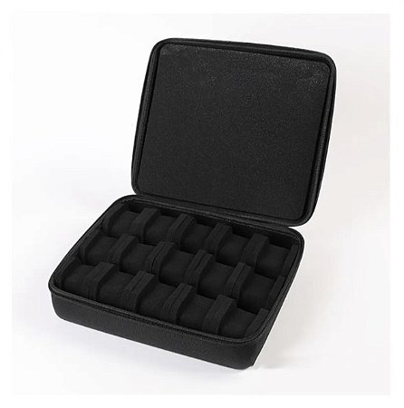 Estojo Para 15 Relogios Ziper R0668 Preto