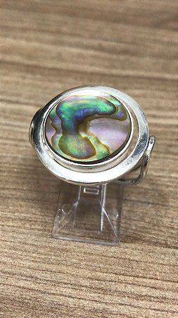 Anel em prata 950 com abalone
