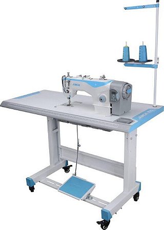 Máquina de costura Reta Industrial Jack F4 110 V Completa com Mesa e Motor Direct Driver