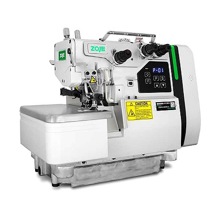 Maquina de Costura Industrial Overloque 3 fios Modelo Zoje B9000-17 completa com Direct Drive , mesa e estante