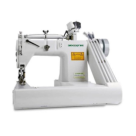 Máquina de Costura Industrial Fechadeira de Braço 3 Agulhas com Catraca Zoje ZJ-928-2PL para Jeans Bitola 6.4mm.