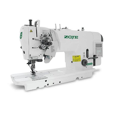 Máquina de Costura Industrial Pespontadeira Dupla Barra Alternada Eletrônica Zoje ZJ-2875-5-BD-D3/PF-3/02 para Jeans e Tecidos Pesados