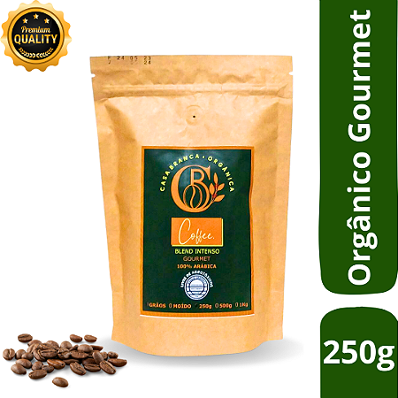 Café Orgânico Gourmet  Intenso 100% Arábica Torrado em Grãos 250g
