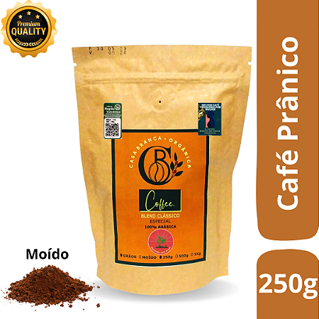 Café Prânico 100%Arábica Orgânico Especial Torrado e Moído 250g