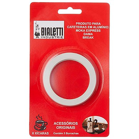 Borrachas Cafeteira Italiana Bialetti C/ 3 Peças 6 Xícaras
