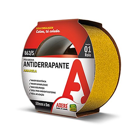Fita Antiderrapante Amarela 863S - 50mm x 5m Adere