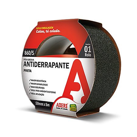 Fita Antiderrapante Preta 860S - 50mm x 5m Adere