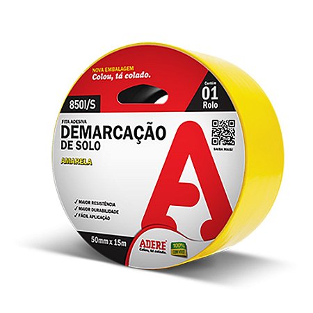 Fita Demarcação Solo Amarela 850I/S - 50mm x 15m Adere