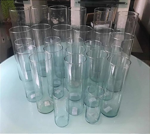 Vaso Tubo de Vidro para Decoração - 50x14 cm