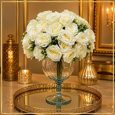 Taça Vidro Decorativa Nápoli Vaso 50x20 cm Decoração Casa Festa Plantas Cerimonia Unidade