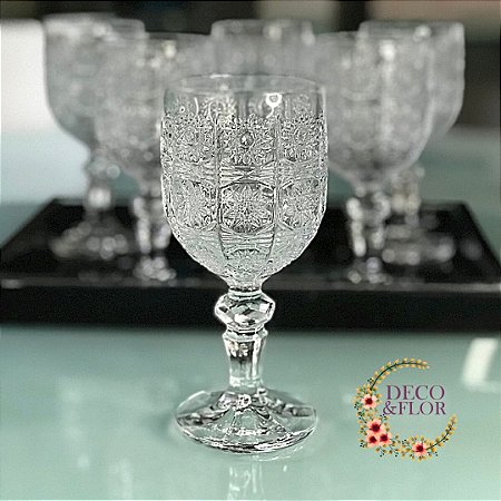 Taças de vinho-Jogo 6 taças-Vidro Transparente 210 ML