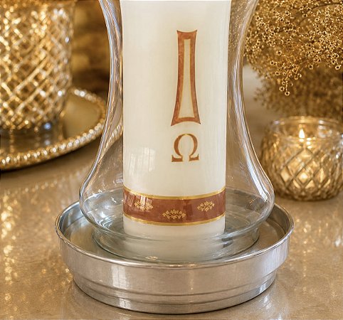 Porta Velas Alumínio Prata para Castiçal Donzela