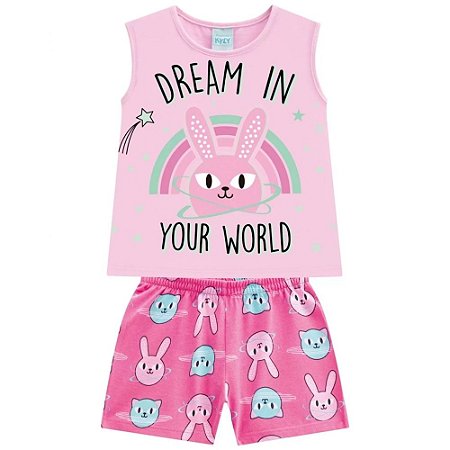 Pijama Infantil Menina Blusa Short