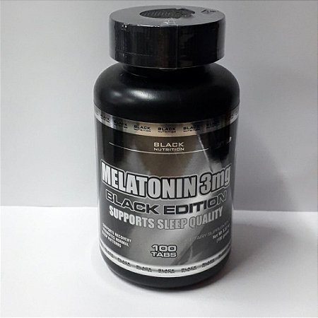 Melatonina 3mg com 100 tabletes Black Nutrition Melhora a Qualidade do Sono