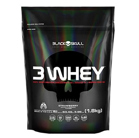 3 Whey Protein Refil 1800g - Black Skull