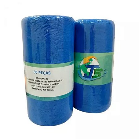 ROLO MICROFIBRA 30X30 190GSM 50 PCS  AZUL- JS