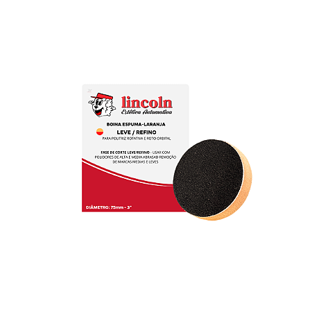 BOINA DE ESPUMA FLAT LARANJA CORTE LEVE/REFINO SEM INTERFACE 3"- LINCOLN