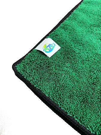 MICROFIBRA 40X60 VERDE COM COSTURA PRETA AUTO 350GSM- JS