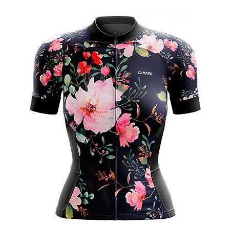 CAMISA BIKE FLOWER - PRETO