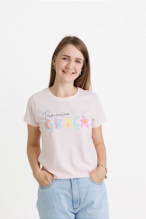 CAMISETA PEQUENINA GRAÇA ROSA - ADULTA