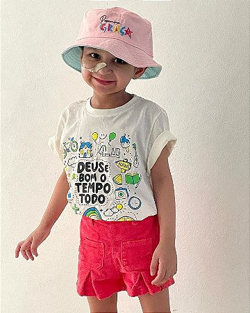 CAMISETA DEUS É BOM O TEMPO TODO - INFANTIL