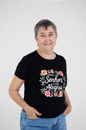 Camiseta SERVI AO SENHOR COM ALEGRIA - ADULTA feminina