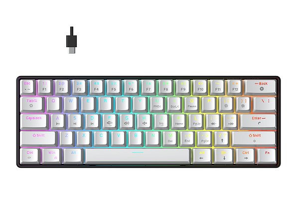 Teclado Gamer Force One Atlas 60% RGB USB Switch Huano Red
