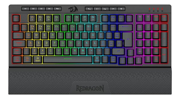 Teclado Gamer Membrana Sem Fio Redragon Shiva Pro 98 RGB