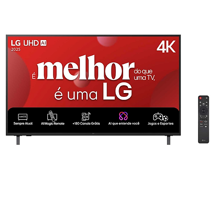 Smart TV LG 50” UHD 4K UA85 AI 2025 Wi-Fi HDR10 Pro