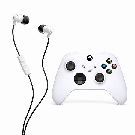 Kit Controle Xbox Series X Branco Com Fone Skullcandy Jib P2