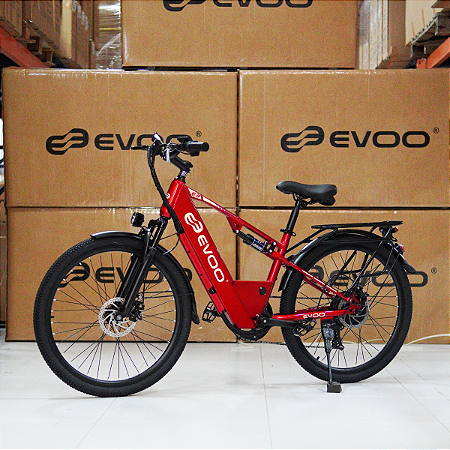 Bike Elétrica Evoo Tank 500W 48V Freio Disco Aro 26 Vermelho