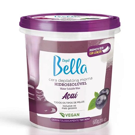 CERA HIDROSSOLÚVEL AÇAÍ - DEPIL BELLA 600G