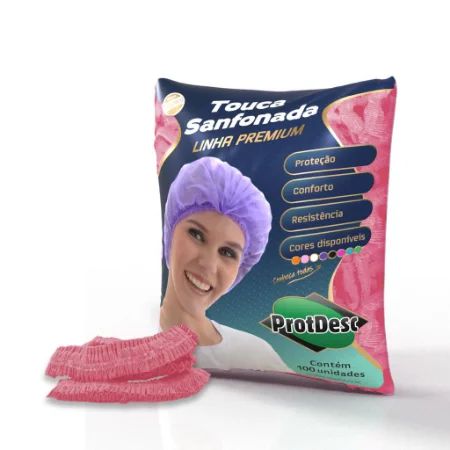 TOUCA DESCARTÁVEL ROSA PINK C/100 UN- PROTDESC