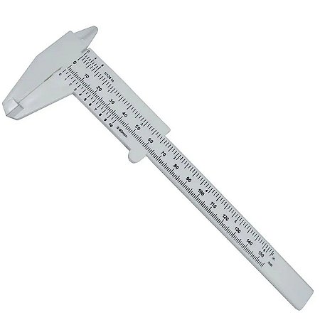 PAQUÍMETRO PLÁSTICO BRANCO- 20CM