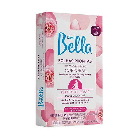 FOLHA PRONTA PARA DEPILAÇÃO CORPORAL DEPIL BELLA- PÉTALAS DE ROSAS 16 FOLHAS