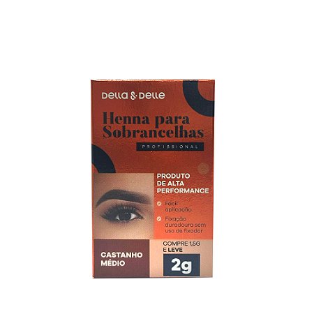 Henna Della & Delle Castanho Médio 2g