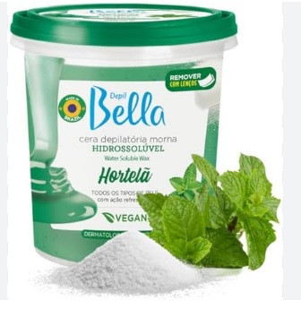 CERA HIDROSSOLÚVEL HORTELÃ- DEPIL BELLA 1,300kl