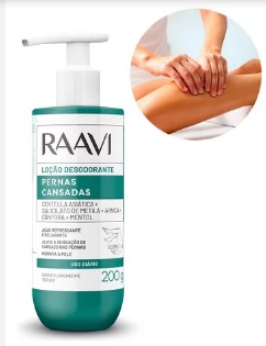 RAAVI LOÇAO PERNAS CANSADAS 200 G