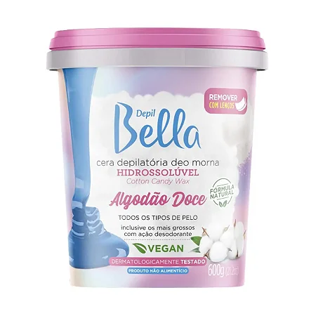 CERA HIDROSSO ALGODAO DOCE DEPIL BELLA 600G